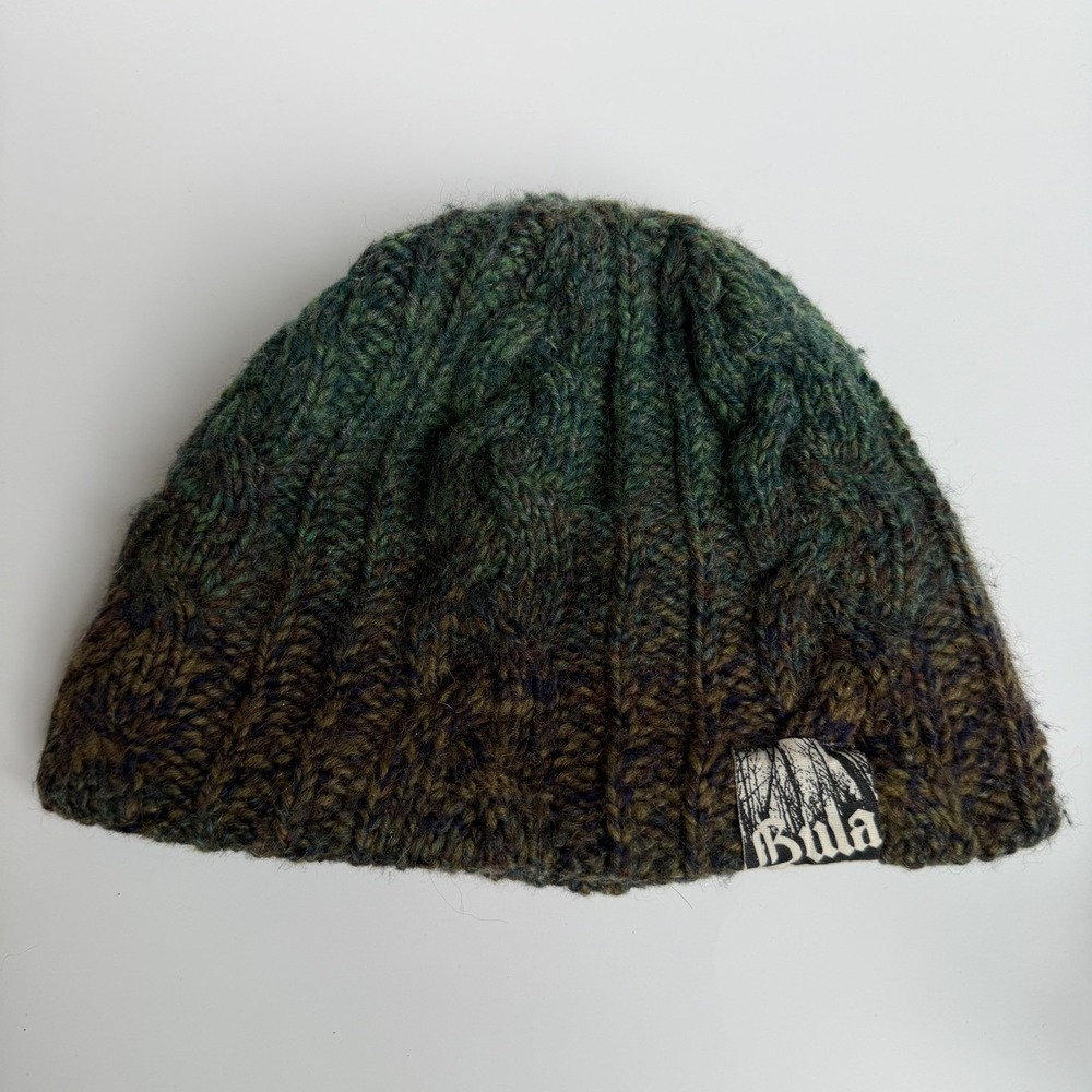 Bula Beanie Wool Blend Cable Knit Hat Fleece-Lined Made in Canada One Size